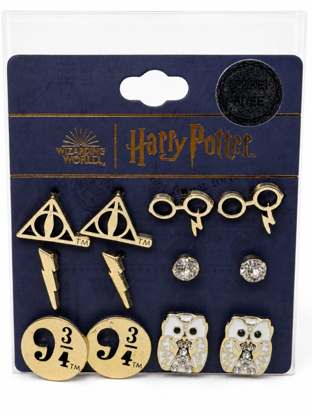 Bioworld Harry Potter 6-Pair Earring Set NWT Gold Tone
